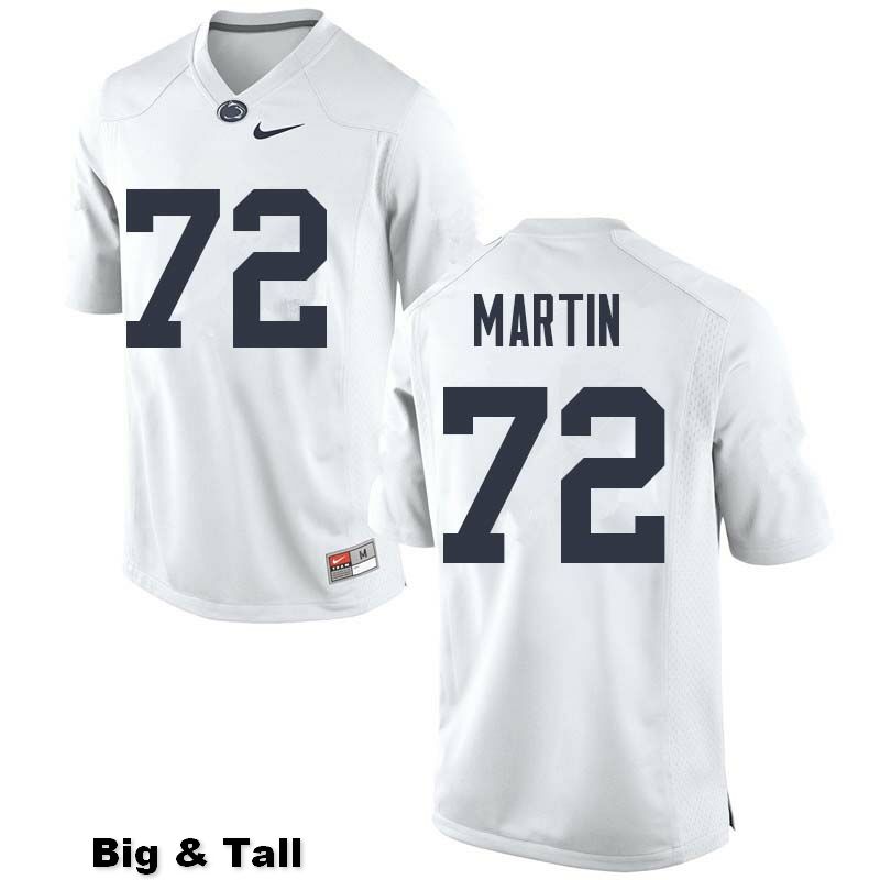 NCAA Nike Men's Penn State Nittany Lions Robbie Martin #72 College Football Authentic Big & Tall White Stitched Jersey BXA4798PU